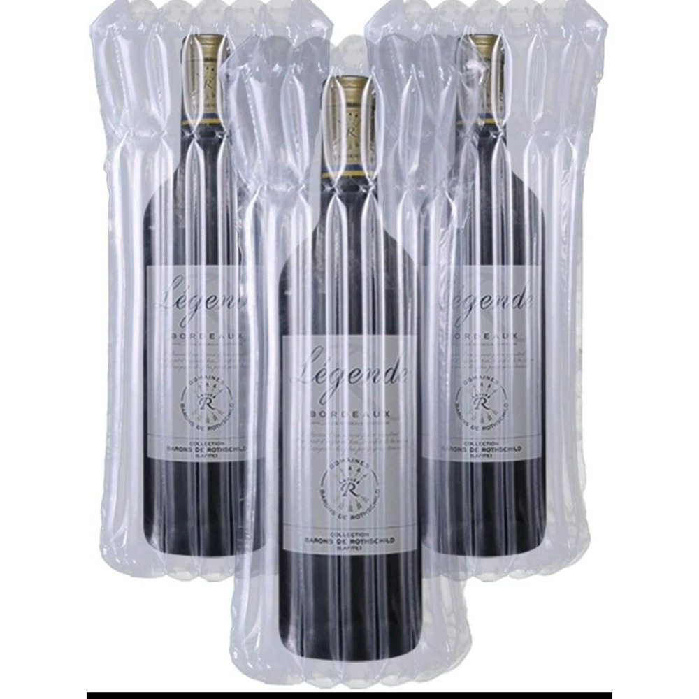 25‎ Pack Wine Bottle Protector Bags Inflatable Bubble Wrap Travel Sleeves Clear